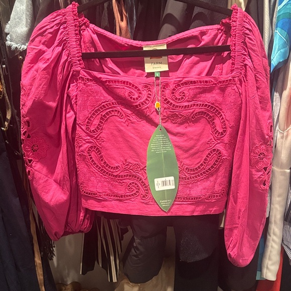 FARM Rio Fuchsia Embroidered Blouse - Picture 2 of 7